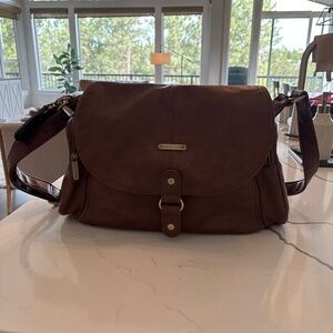 Leather diaper bag